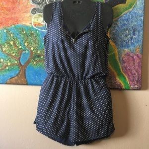 iCLOTH BLUE WITH GOLD POLKA DOT JUMPER ZIP FRONT S
